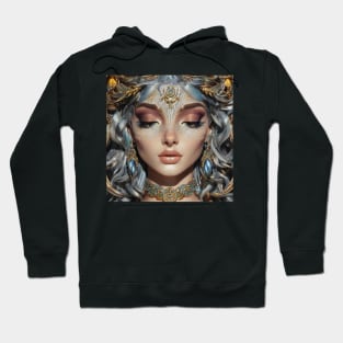 Dreamy Portrait of Owl Goddess Hoodie